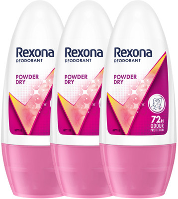 Rexona Powder Dry Underarm Roll On Deodorant For Women (PO3) Deodorant Roll-on - For Women(150 ml, Pack of 3)