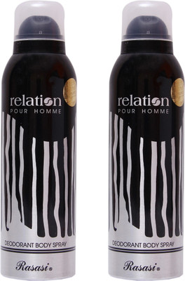 RASASI 2 Relation Men Deodorant Spray  -  For Men(400 ml, Pack of 2)