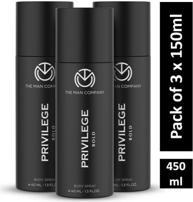 THE MAN COMPANY Privilege Bold Long Lasting Deodorant Combo Pack of 3 Deodorant Spray  -  For Men(450 ml, Pack of 3)