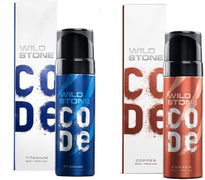 Wild Stone CODE Copper & Titanium Perfume (120 ml each) Body Spray  -  For Men(240 ml, Pack of 2)