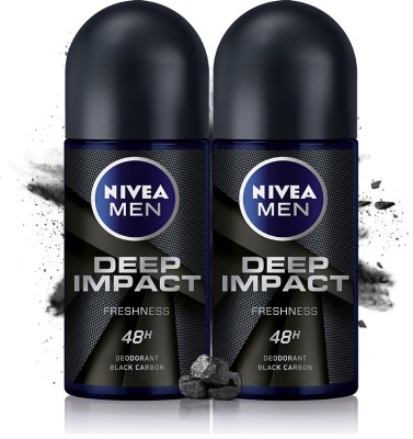 NIVEA Men's Deo Roll On Deep Impact Deodorant Roll-on Deodorant Roll-on  -  For Men(50 ml, Pack of 2)