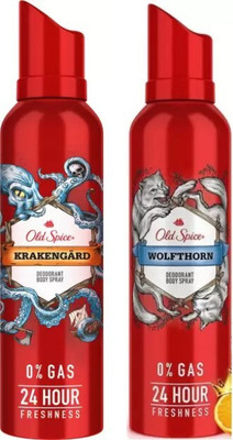 OLD SPICE Krakengard +Wolfthhorn Deodorant For Men 115Ml *2Pcs Deodorant Spray  -  For Men(230 ml, Pack of 2)