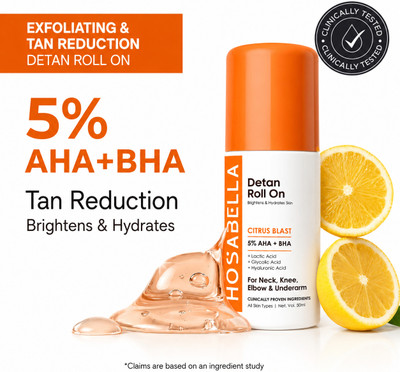 HOSABELLA 5% AHA BHA Detan Roll On for Underarm, Neck & Knee Deodorant Roll-on - For Men & Women(50 ml)