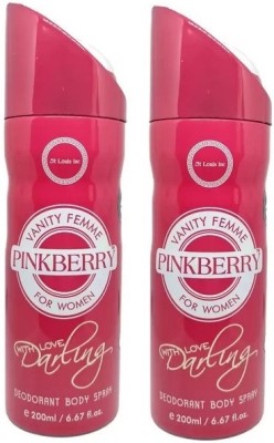 St. Louis 2 PINKBERRY DARLING DEODORANT ,200ML EACH, PACK OF 2. Deodorant Spray  -  For Men & Women(400 ml, Pack of 2)