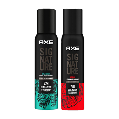 AXE Signature Mysterious and Intense Deodorant No Gas Body Perfume Body Spray - For Men(400 ml, Pack of 2)