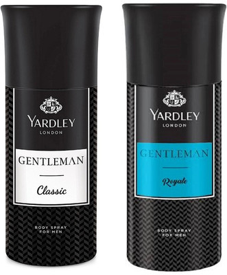 Yardley London Gentleman Classic and Royale Body Spray For Men 150ML Each (Pack of 2) Body Spray  -  For Men(300 ml, Pack of 2)