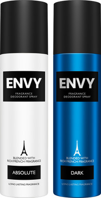 Envy Dark & Absolute Long-Lasting Perfume Deodorant Spray  -  For Men(140 ml, Pack of 2)