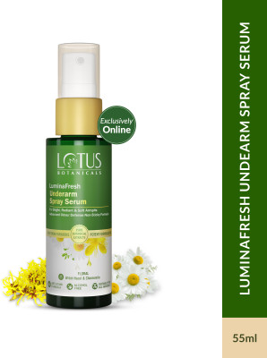 Lotus Botanicals LuminaFresh Underarm Spray Serum, Brighten Underarms and Control Odour Deodorant Spray - For Men & Women(55 ml)
