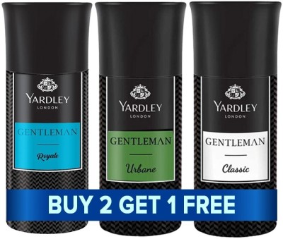 Yardley London Combo Pack Deodorant Spray  -  For Men(450 ml, Pack of 3)