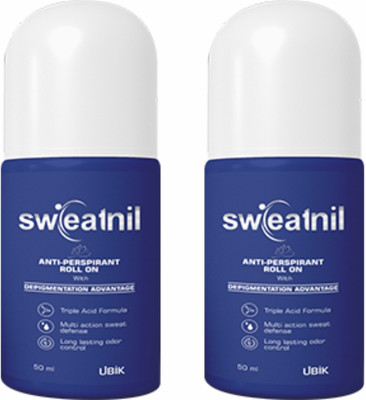 Sweatnil Roll-On | Controls Excess Sweat & Provides Long-Lasting Freshness Deodorant Roll-on  -  For Men & Women(50 ml, Pack of 2)