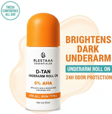 blestaaa essentialss 5% AHA Underarm Roll-On Brightening Care with Lactic & Glycolic Acid Deodorant Roll-on - For Men & Women(50 ml)