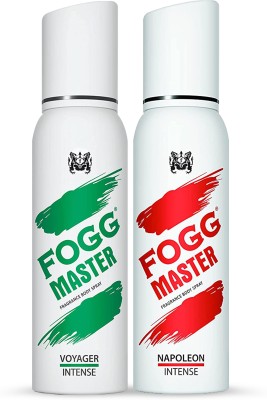 FOGG Master Napoleon & Voyager Intense No Gas Body Spray  -  For Men(240 ml, Pack of 2)