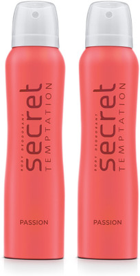 Secret Temptation Passion Deodorant Spray Combo (160ML each) Body Spray  -  For Women(320 ml, Pack of 2)
