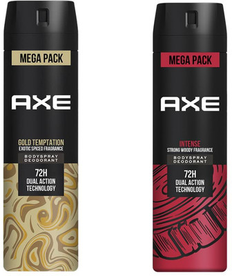 AXE Gold Temptation & Intense-Pk2 Deodorant Spray  -  For Men(430 ml, Pack of 2)