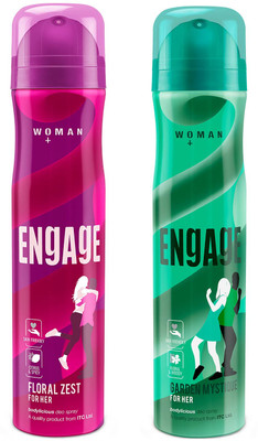 Engage Deo Combo 1 Floral Zest 150ml & 1 Garden Mystique 150ml Deodorant Spray  -  For Women(300 ml, Pack of 2)