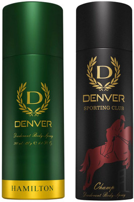 DENVER Hamilton and Sporting Club Champ (200 ml Each) Deodorant Spray  -  For Men(400 ml, Pack of 2)