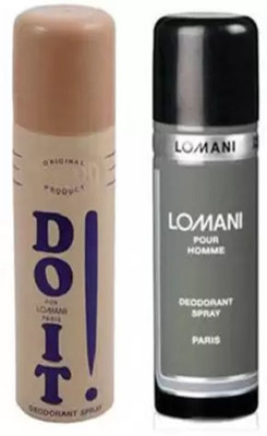 LOMANI Do It and Pou Homme Deodorant Spray 400 ML Deodorant Spray  -  For Men & Women(400 ml, Pack of 2)