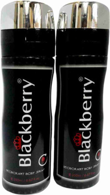 St. Louis NEW BLACKBERRY & BLACKBERRY DEO COMBO Body Spray  -  For Men(400 ml, Pack of 2)