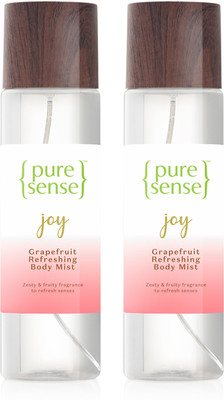 PureSense Joy Grapefruit Body Mist Combo Long Lasting Fragrance Body Mist – For Women (300 Ml, Pack Of 2) For Rs. 127 @ 85 %