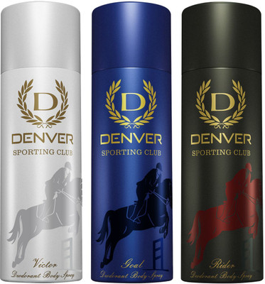 DENVER Sporting Club Rider, Goal & Victor Body Spray  -  For Men(540 ml, Pack of 3)
