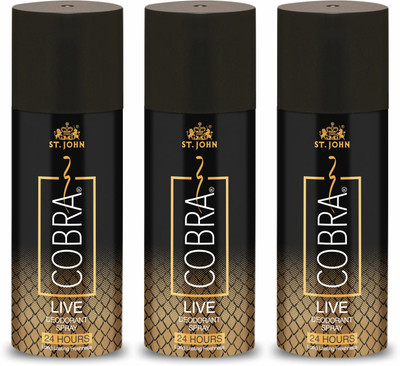 ST.JOHN Cobra Deo Live 150ml (Pack of 3) Deodorant Body Spray - For Men & Women Deodorant Spray  -  For Men & Women(150 ml, Pack of 3)