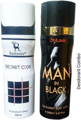 St. Louis SECRET CODE AND MAN IN BLACK DEODORANT Body Spray  -  For Men(400 ml)
