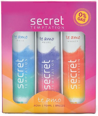 secret temptation Te Amo combo (120 ml x 3) Body Spray  -  For Women(360 ml, Pack of 3)