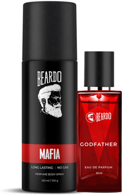 BEARDO Godfather Perfume 50 ml & MAFIA Perfume Body Spray 120ml Deodorant Spray – For Men (170 ml, Pack of 2)