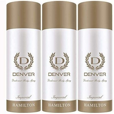 DENVER Hamilton Imperial Deo 165ml [ pack of 3 Body Spray  -  For Men & Women(495 ml, Pack of 3)