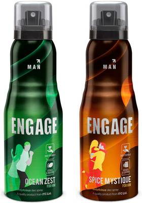 Engage Deo Combo 1 Ocean Zest 150ml and 1 Spice Mystique 150ml Deodorant Spray  -  For Men