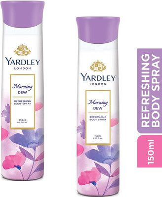 Yardley London Morning Dew Deodorant 150ml Each Pack Of 2 Am Body Spray  -  For Women(300 ml, Pack of 2)