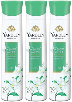 Yardley London Jasmine Deodorant Spray  -  For Women(450 ml, Pack of 3)