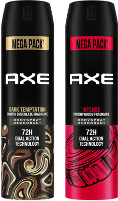 AXE Dark Temptation & Intense Deodorant Spray - For Men(430 ml, Pack of 2)
