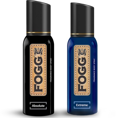 FOGG Fantastic Absolute & Extreme No Gas Body Spray  -  For Men(300 ml, Pack of 2)