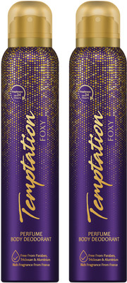 Envy Temptation Foxy II Perfume Body Deodorant Spray  -  For Women(300 ml, Pack of 2)
