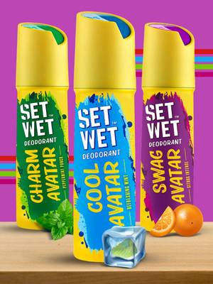 SET WET Cool, Charm and Swag Avatar Deodorant Spray  -  For Men (...more