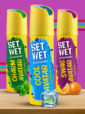 SET WET Cool, Charm and Swag Avatar Deodorant Spray - For Men(450 ml, Pack of 3)