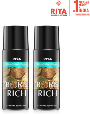 RIYA Born Rich Body Spray Deodorant For Unisex Pack Of 2 150 Ml Each Deodorant Spray  -  For Men(300 ml, Pack of 2)