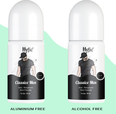 HYFIC Natural Roll-On Deodorant - Crafted for the Classic Man, Alcohol-Free Deodorant Roll-on  -  For Men(100 ml, Pack of 2)
