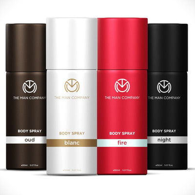 THE MAN COMPANY Blanc, Fire, Night & Oud Deodorant Set | Long-Lasting Freshness Deodorant Spray – For Men & Women (600 Ml, Pack Of 4) For Rs. 195 @ 85 %