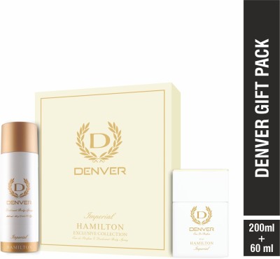 DENVER SRK Signed Imperial Gift Set Combo 200 ml Deodorant + 60 ml Perfume Deodorant Spray  -  For Men(260 ml, Pack of 2)