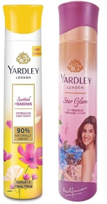 Yardley London 1 SCOTTISH MEADOWS & STAR GLAM DEODORANT , 150ML EACH, PACK OF 2. Deodorant Spray  -  For Men & Women(300 ml, Pack of 2)