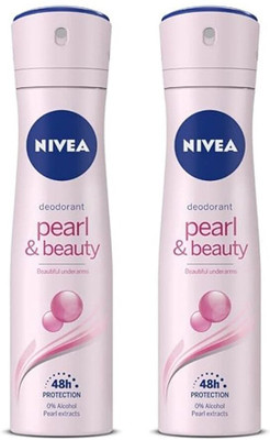 NIVEA Deodorant deo pearl and beauty Body Spray  -  For Women(300 ml, Pack of 2)