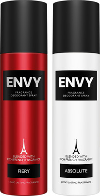 Envy Fiery & Absolute Long-Lasting Perfume Deodorant Spray  -  For Men(140 ml, Pack of 2)