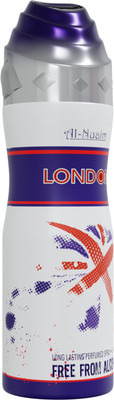Al-Nuaim White London Alcohol Free Deodorant Body Spray  -  For Men & Women(200 ml)