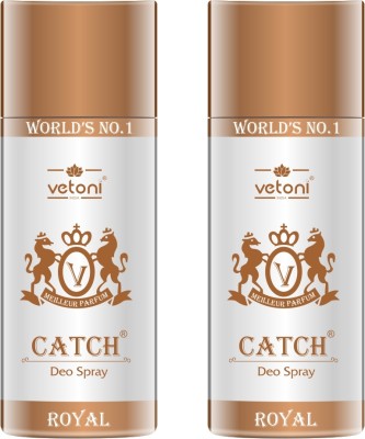 VETONI Catch Deo Royal Body Spray  -  For Men & Women(165 ml, Pack of 2)