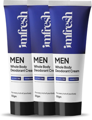 imfresh Long-Lasting Body Fragrance for Odour Control & Helps Brighten Underarms Deodorant Cream  -  For Men(50 g, Pack of 3)