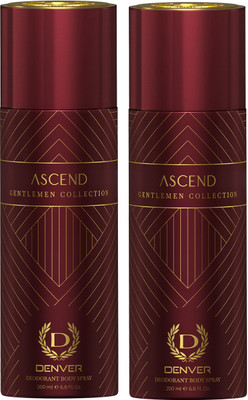 DENVER Gentlemen Collection Ascend Body Deodorant Spray  -  For Men(200 ml, Pack of 2)