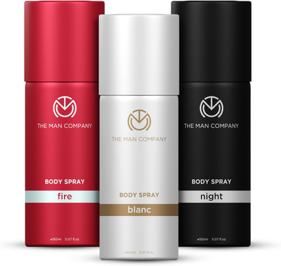 THE MAN COMPANY Blanc, Fire & Night Deodorant for Men | Long-Lasting Body Spray Deodorant Spray  -  For Men(450 ml, Pack of 3)