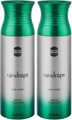 Ajmal Raindrops & Raindrops Deodorants Spray Deodorant Spray  -  For Women(400 ml, Pack of 2)